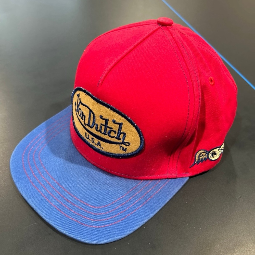 Von Dutch USA Baseball Cap Flying Eyeball patch hat Brass Buckle